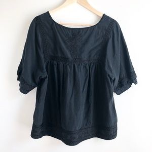 Lucky Brand Boho Embroidered Crop Like Top